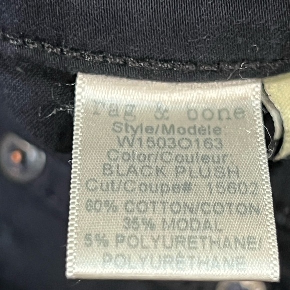 Women Size 25 Rag & Bone Jeans Black Leggings Stretch Cotton Staple Pants EUC - Picture 7 of 10